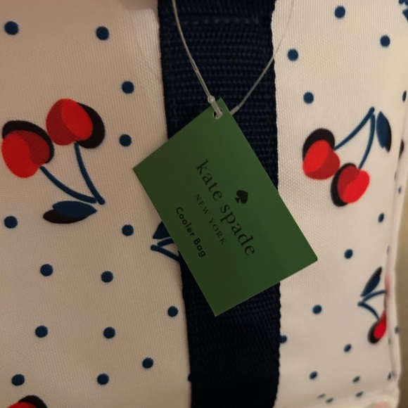 *New* Kate Spade Navy and Red Cherry Patterned Cooler Bag - Picture 5 of 13